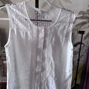 Sundance NWT White Lace Short Sleeve Top